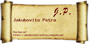 Jakubovits Petra névjegykártya